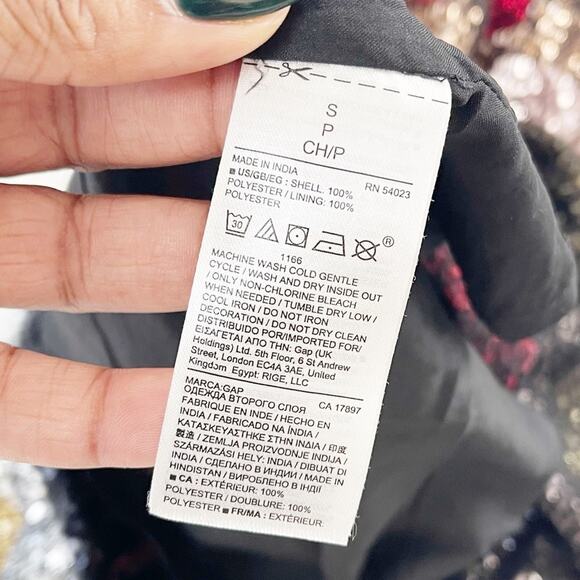 Gap Crazy Stripe Sleeveless Rainbow Sequin Dress Size Small - Picture 6 of 6